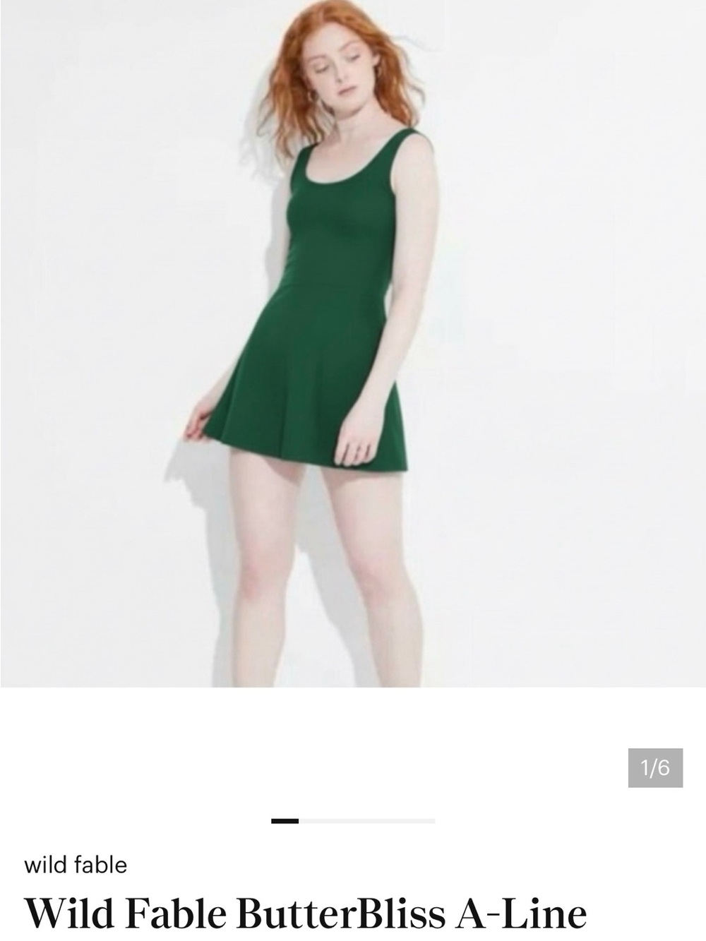 wild fable Forest Green A-Line Tank Mini Dress